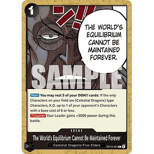 013097 OP13-097 The World's Equilibrium Cannot Be Maintained Forever