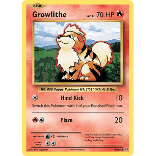 Growlithe - 17/108 - Evolutions - Reverse Holofoil