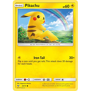 Pikachu - 28/73 - Shining Legends - Reverse Holofoil - LP