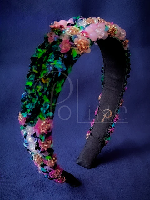 Cintillo bordado flores 