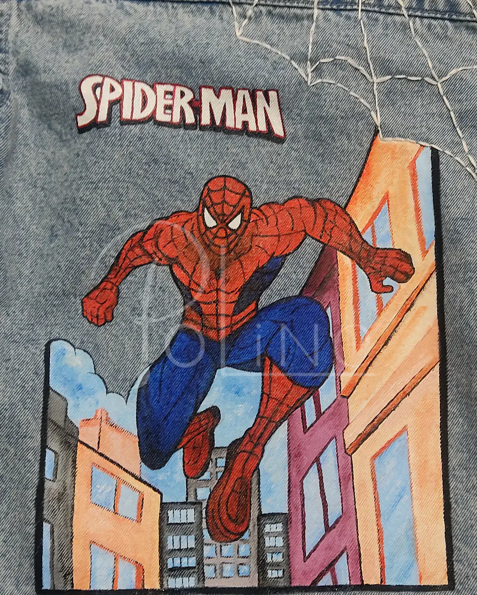 Camisa de jeans spiderman  1