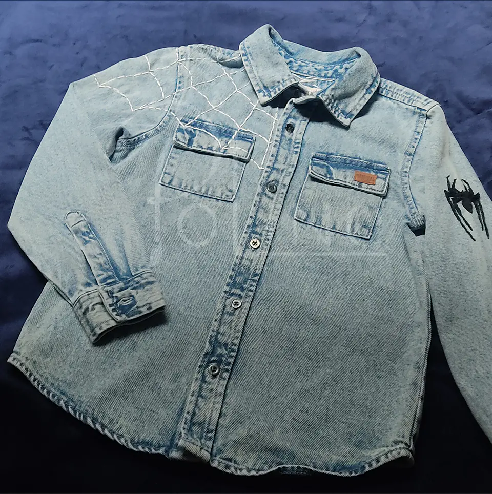Camisa de jeans spiderman  2