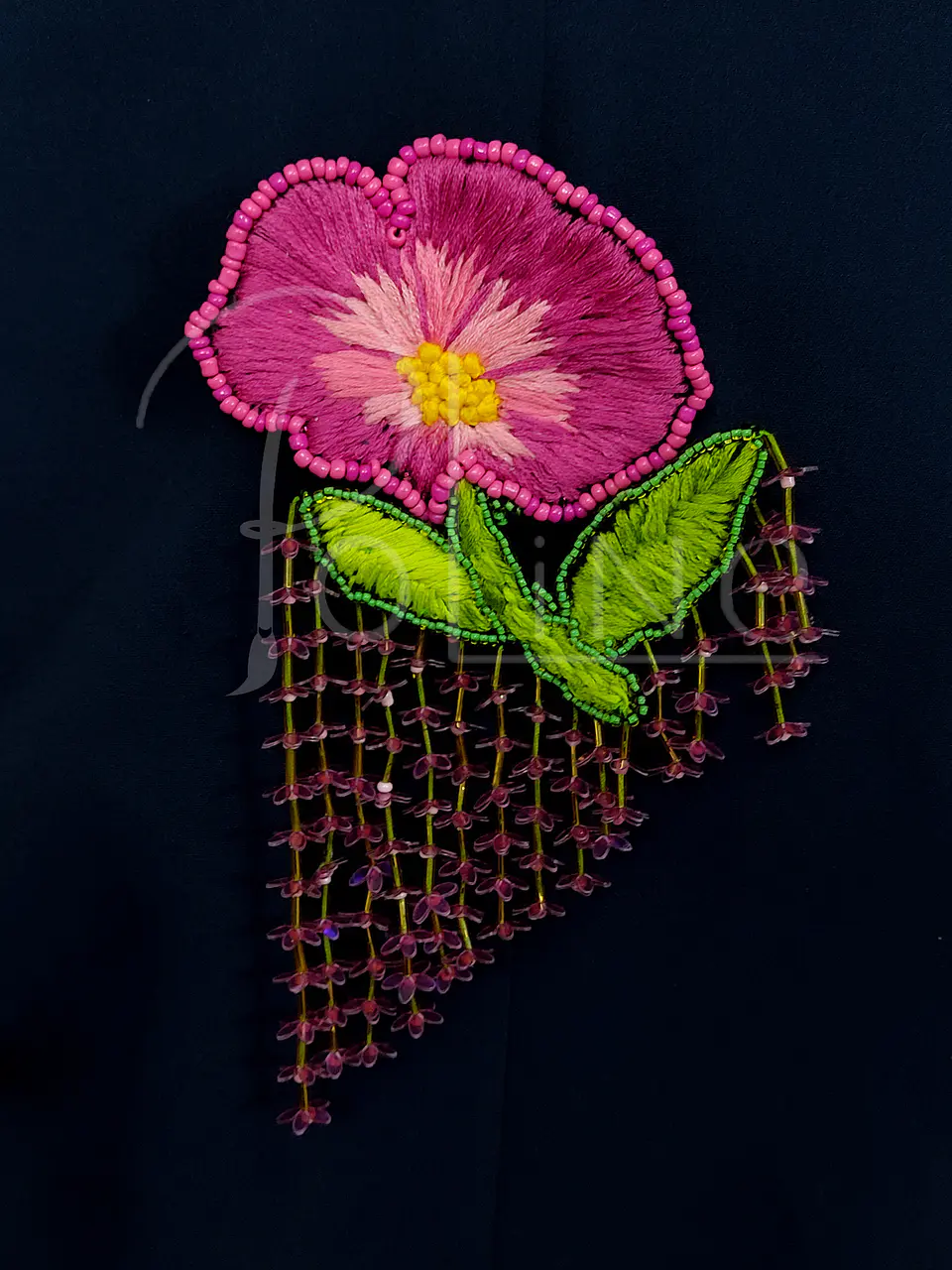 Prendedor flor rosa  1