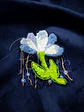 Prendedor flor azul  - Miniatura 1