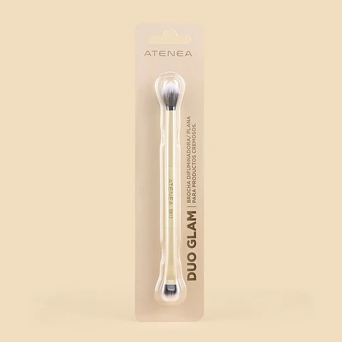 Atenea Duo Glam DB12 Duo Glam 12 Brocha Difuminadora Plana para Productos Cremosos