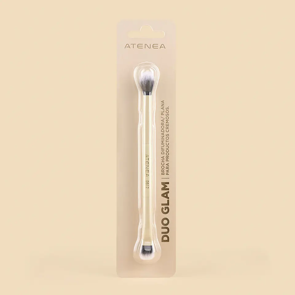 Atenea Duo Glam DB12 Duo Glam 12 Brocha Difuminadora Plana para Productos Cremosos 1