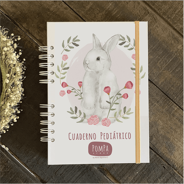 Cuaderno Pediátrico Conejo Flores