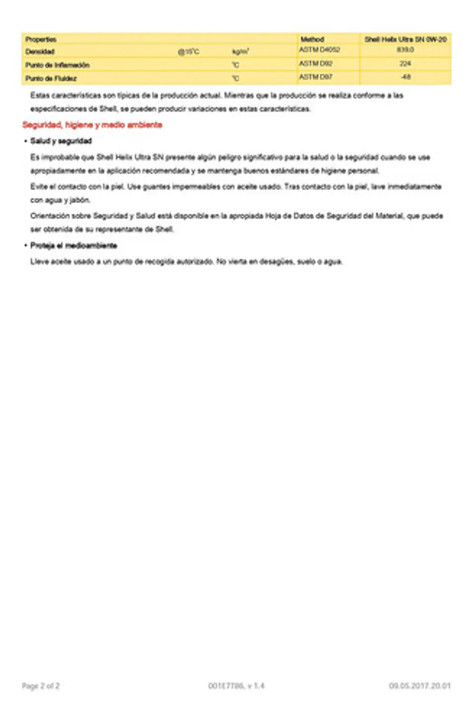 Aceite Para Motor Shell Helix Ultra Sn 0w-20 4lt 3