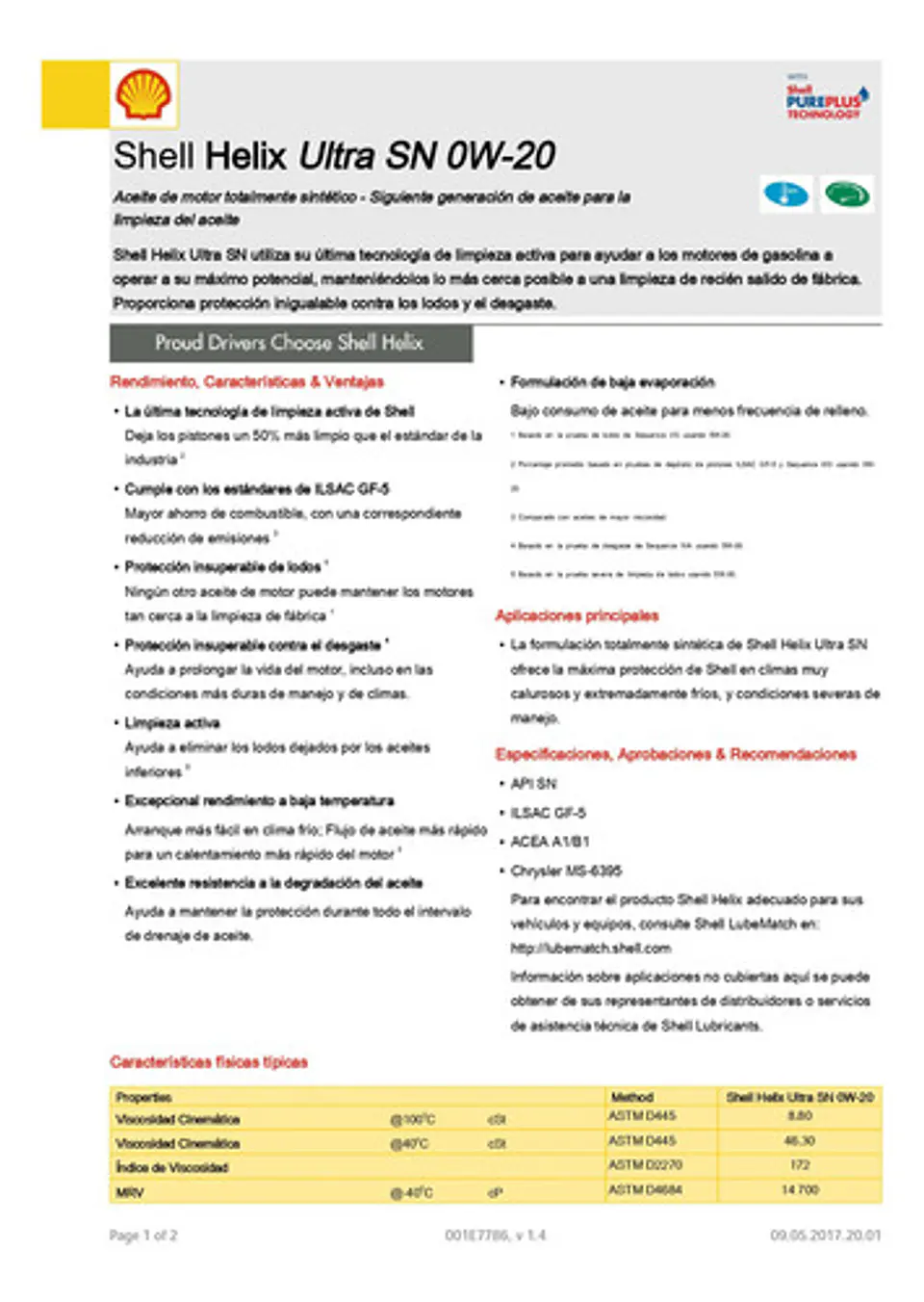 Aceite Para Motor Shell Helix Ultra Sn 0w-20 4lt 4