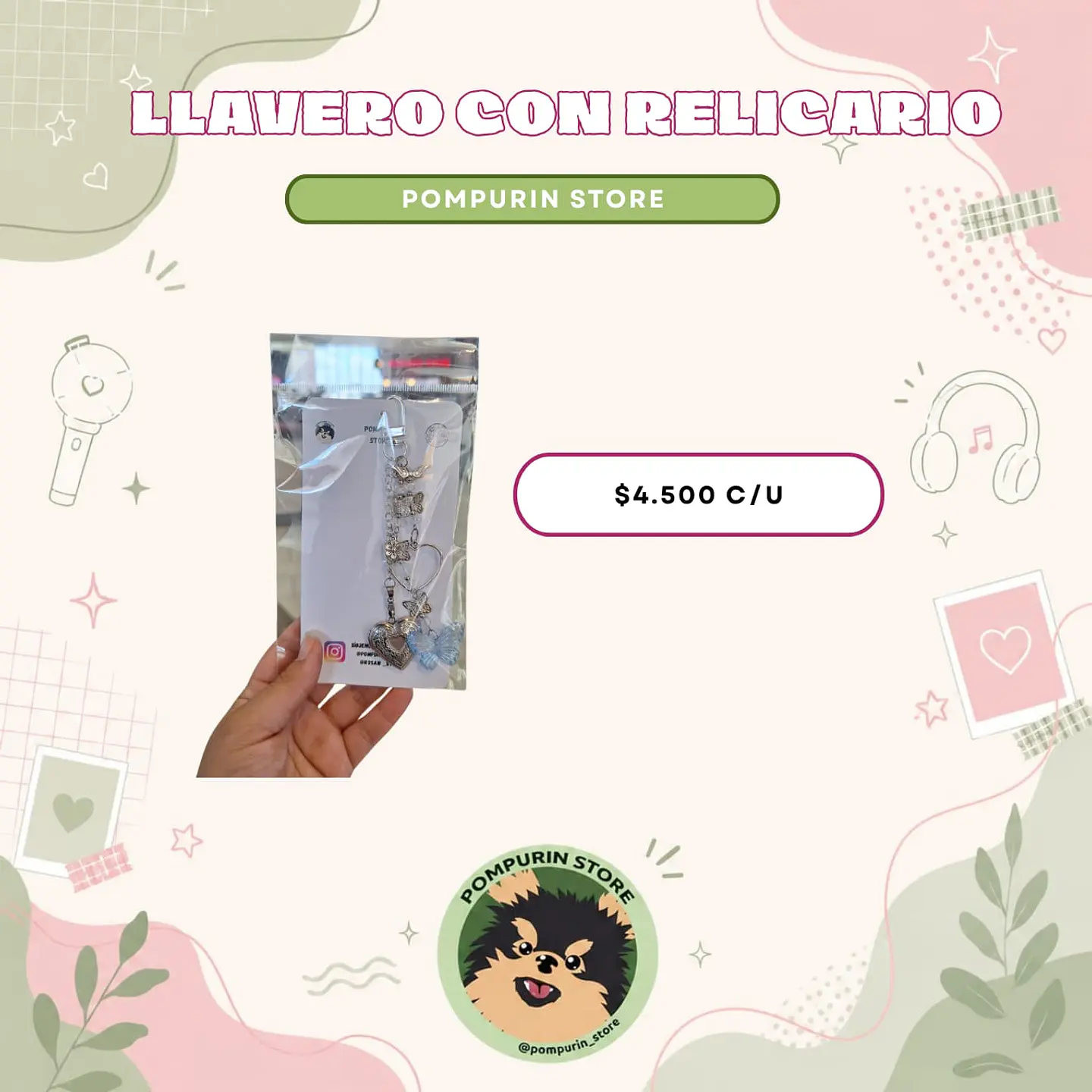 Llavero con relicario<div><br></div>