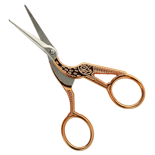 Embroidery scissors stork 11.5cm rose gold