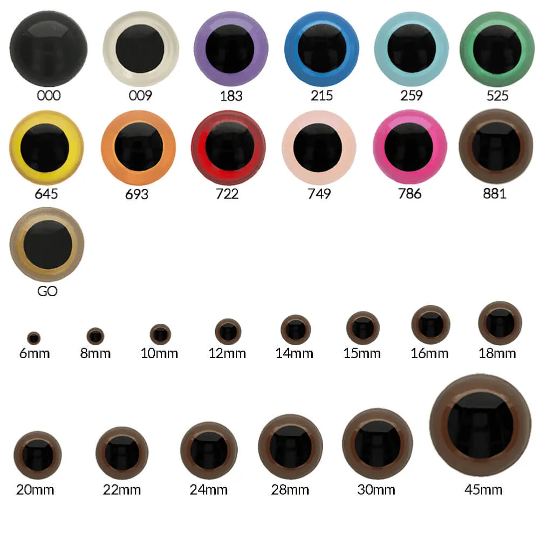 Ojos de animal - Ojos de seguridad de 8 mm - Naranja (693) 3