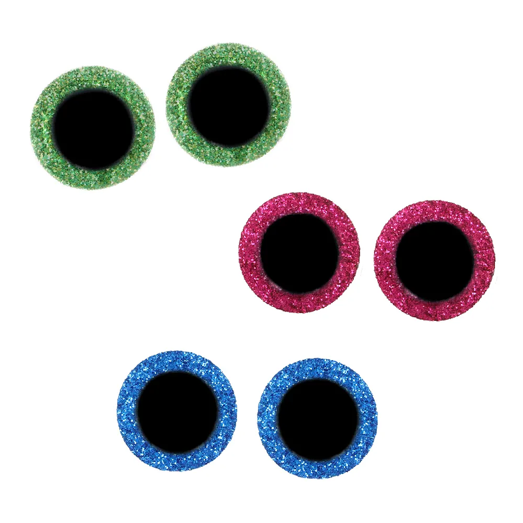 Ojos de animal Opry Glitter en dos tonos, 8-18 mm: verde (525), fucsia (786) y azul real (215) 1
