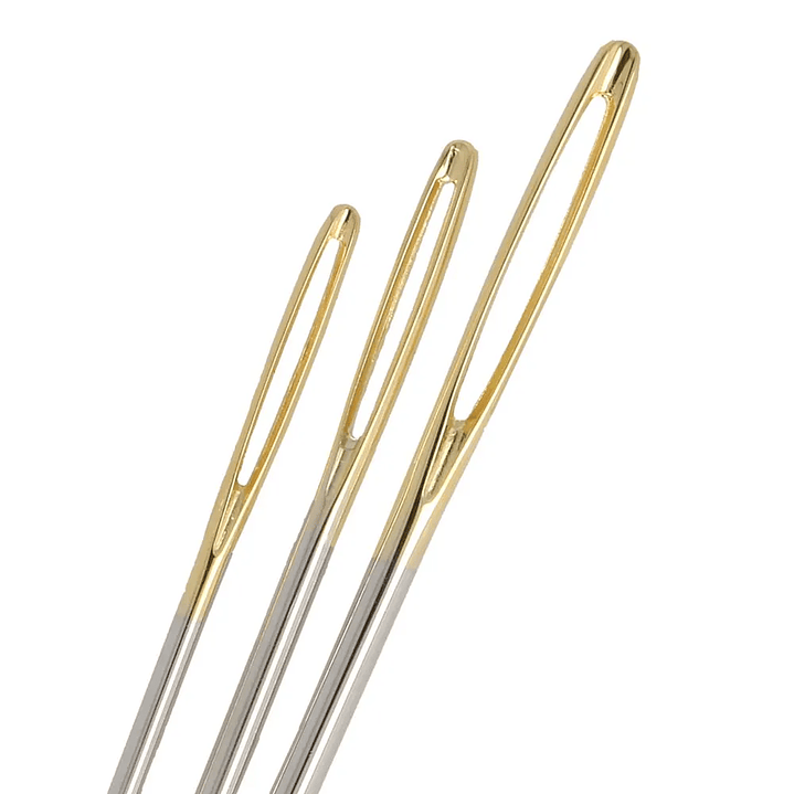 Agujas de tapicería Milward con ojo dorado, tamaños 13-15 2