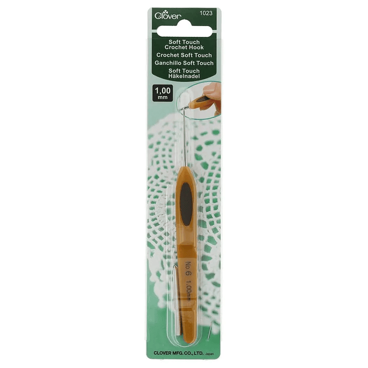 Aguja de crochet de acero Clover Soft Touch de 1,00 mm 4