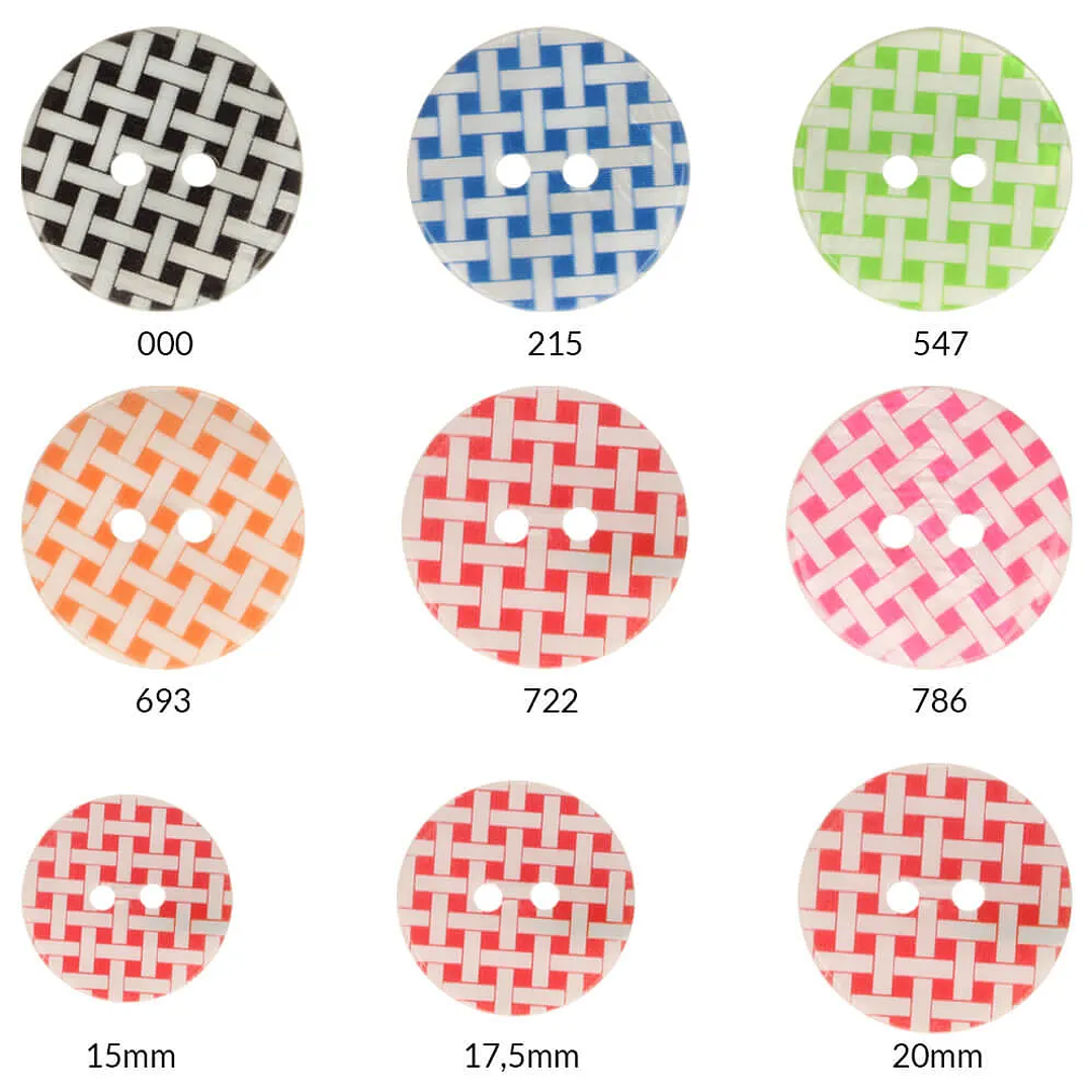 15mm checkered button - 215 2