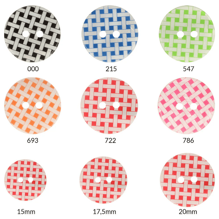 15mm checkered button - 215 2
