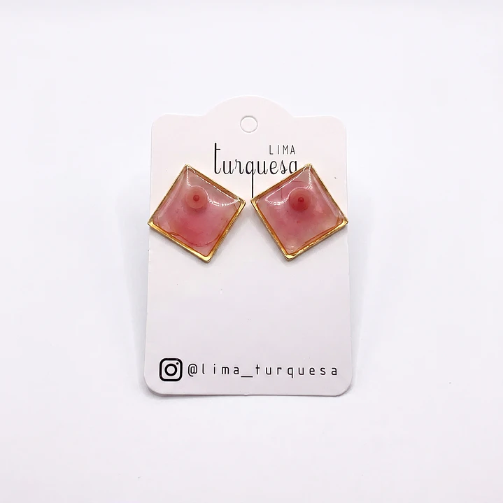 Brincos Rouge Collection by Lima Turquesa– Cubos Gold 1