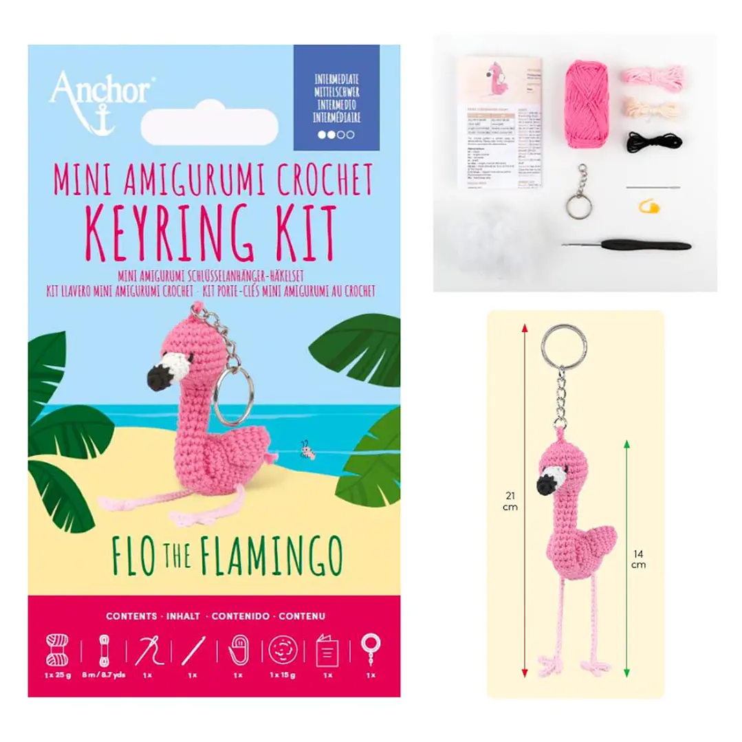 Anchor kit amigurumi - Flamingo porta-chaves 1