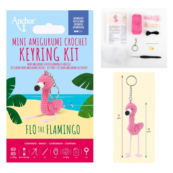 Anchor kit amigurumi - Flamingo porta-chaves 1