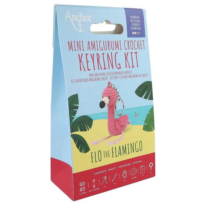 Anchor kit amigurumi - Flamingo porta-chaves 2