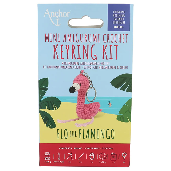 Anchor kit amigurumi - Flamingo porta-chaves 3