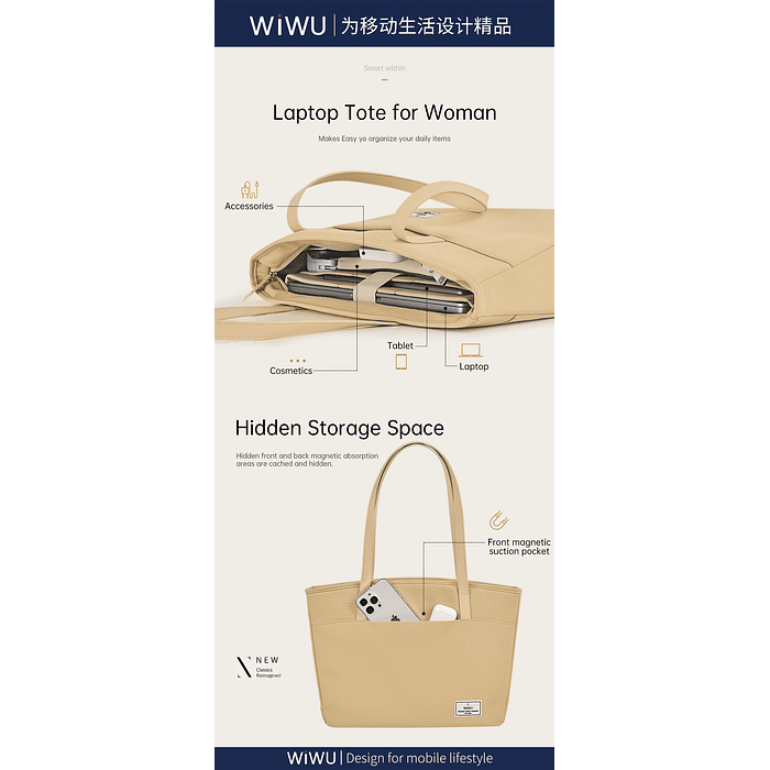 Wiwu Ora Tote Fashion Waterproof  8