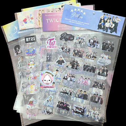 2 HOJAS STICKERS TRANSPARENTES