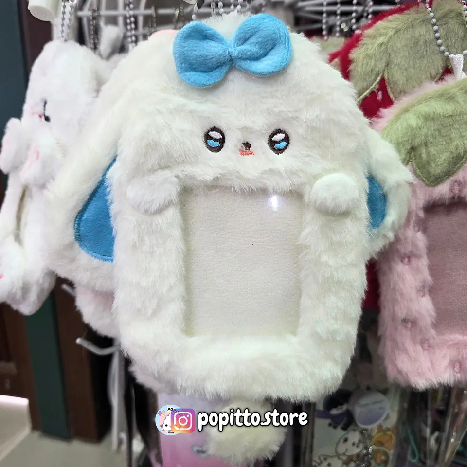 HOLDER PELUCHE - CONEJO OREJAS CELESTE 1
