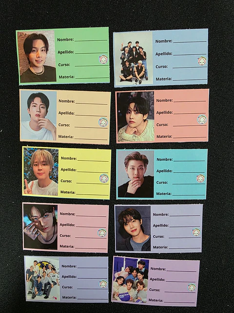 ETIQUETAS CUADERNOS - BTS