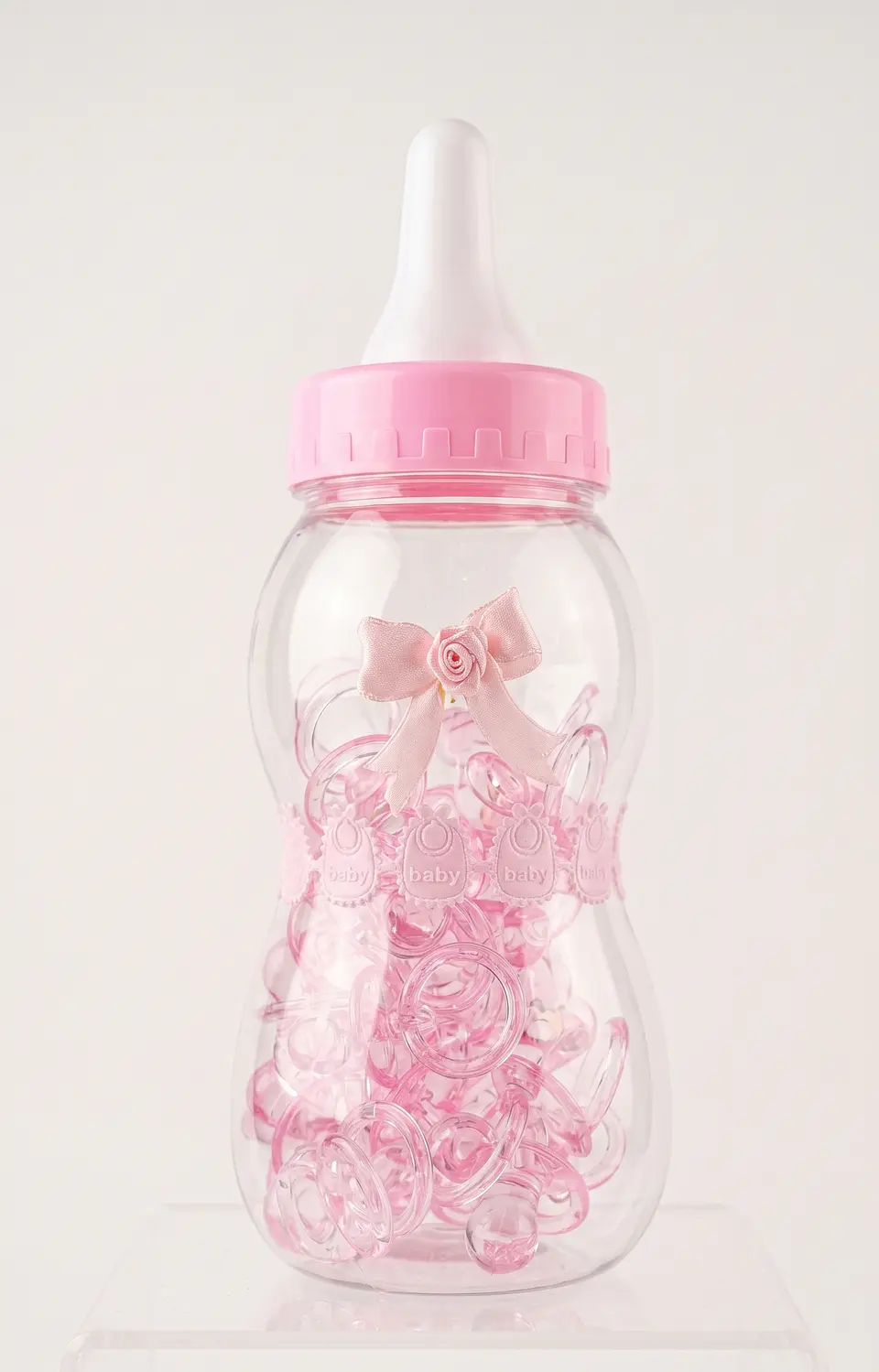 MAMADERA ROSA RELLENA DE CHUPETES BABYSHOWER  1