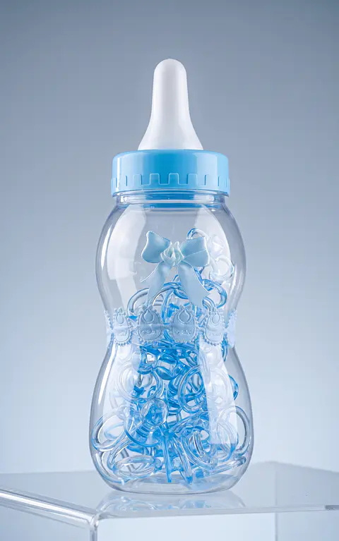 MAMADERA AZUL RELLENA DE CHUPETES BABYSHOWER 