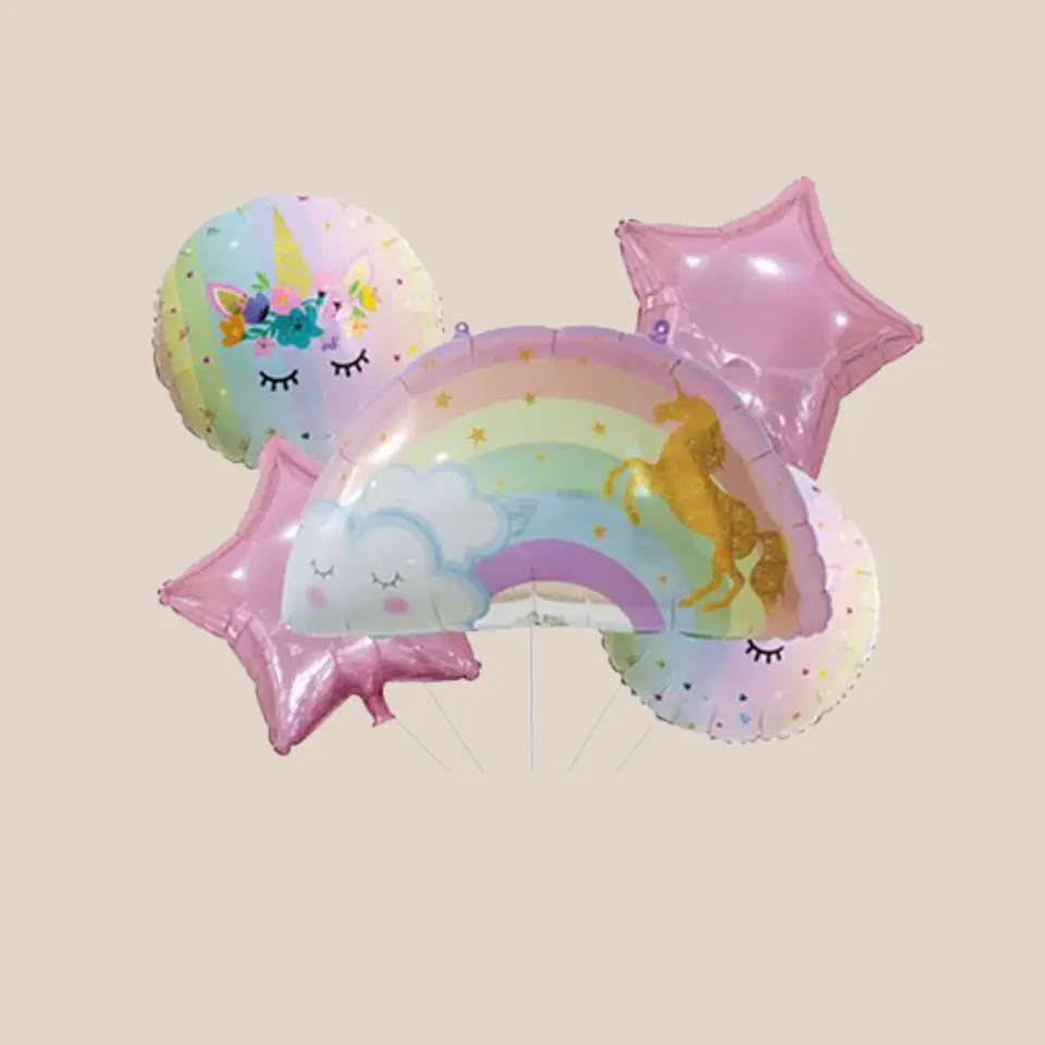 Set de Globos Unicornio y Arcoíris 5 pcs – Popix 2