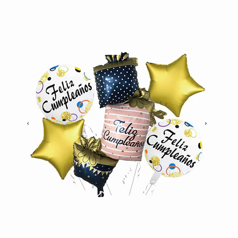 Set de Globos Feliz Cumpleaños 5 pcs – Popix