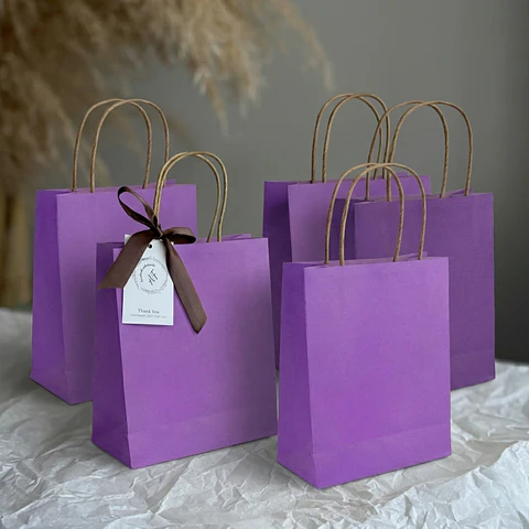 Bolsa de Regalo Morada – Pack 12 Unidades 🎀