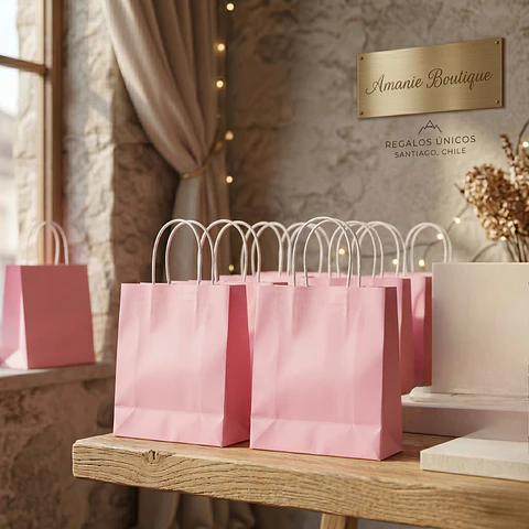 Bolsa de Regalo Rosada – Pack 12 Unidades 🎀