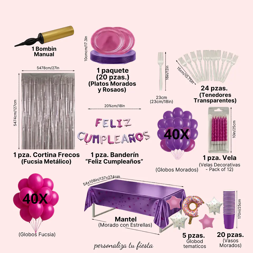 🎉 Popix Box Cumpleaños Morado – para 20 Niños 2