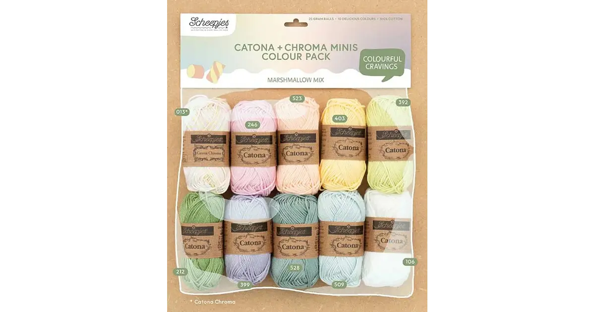 Pack De Fils Scheepjes Catona & Chroma - 10 Pelotes De 25g, Couleurs Fruits, Coton Mercerisé | Pour Tricot Et Crochet
