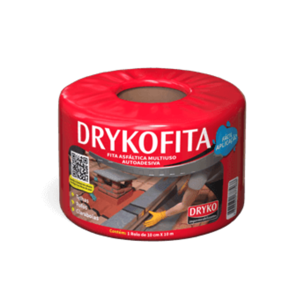 Cinta Asfáltica Adhesiva Multiuso y tapagoteras DRYKOFITA 10 cm x 10 mt- Aluminizada - DRYKO