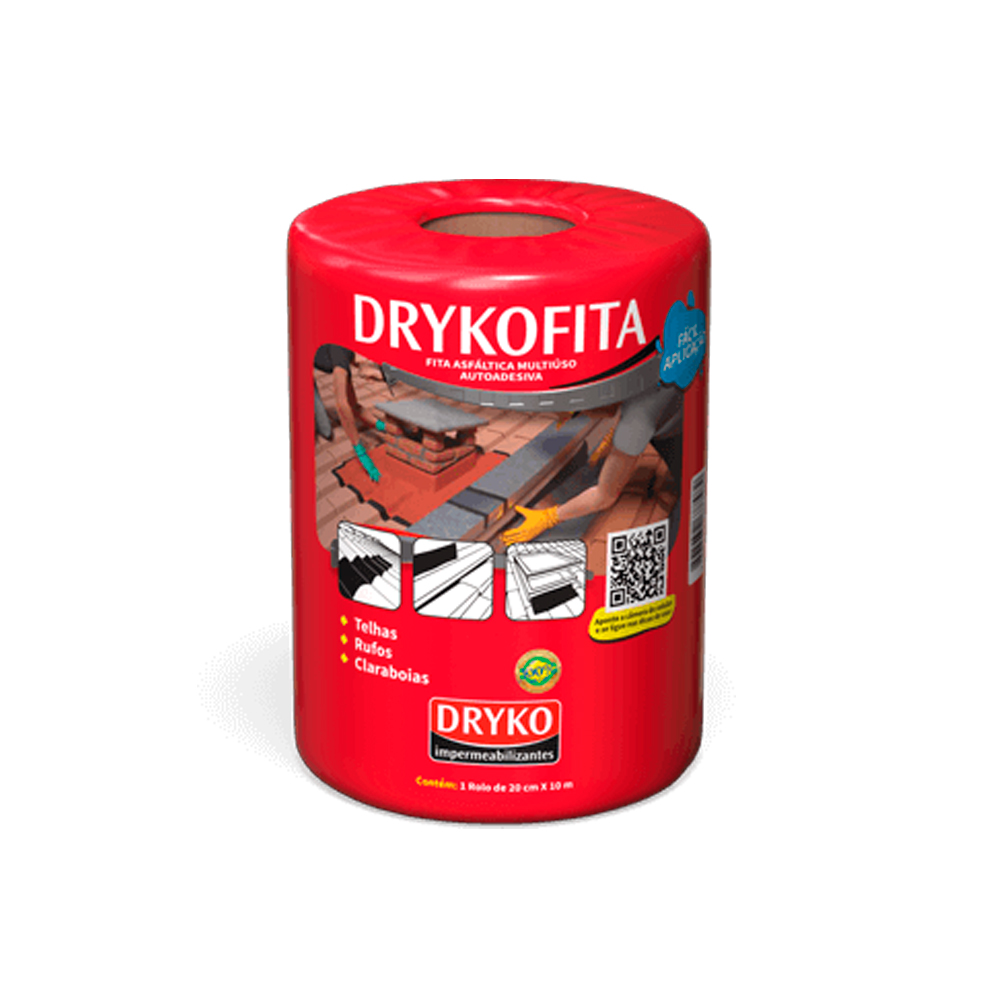 Cinta Asfáltica Adhesiva Multiuso y tapagoteras DRYKOFITA 20 cm x 10 mt- Aluminizada - DRYKO