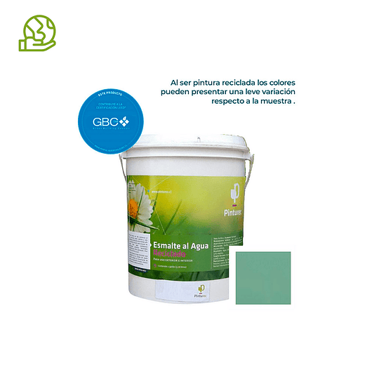 Esmalte al Agua Reciclado Pinturec - Verde Tolhuaca 1gl/4gl