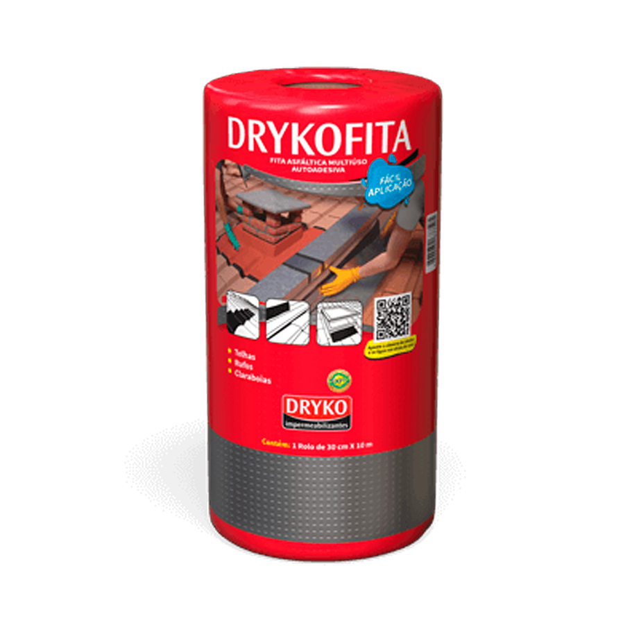 Cinta Asfáltica Adhesiva Multiuso y tapagoteras DRYKOFITA 30 cm x 10 mt- Aluminizada - DRYKO 1