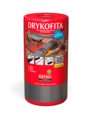Cinta Asfáltica Adhesiva Multiuso y tapagoteras DRYKOFITA 30 cm x 10 mt- Aluminizada - DRYKO