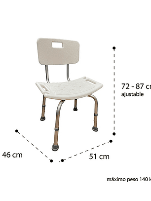 Silla de ducha para baño con respaldo - Premium Care