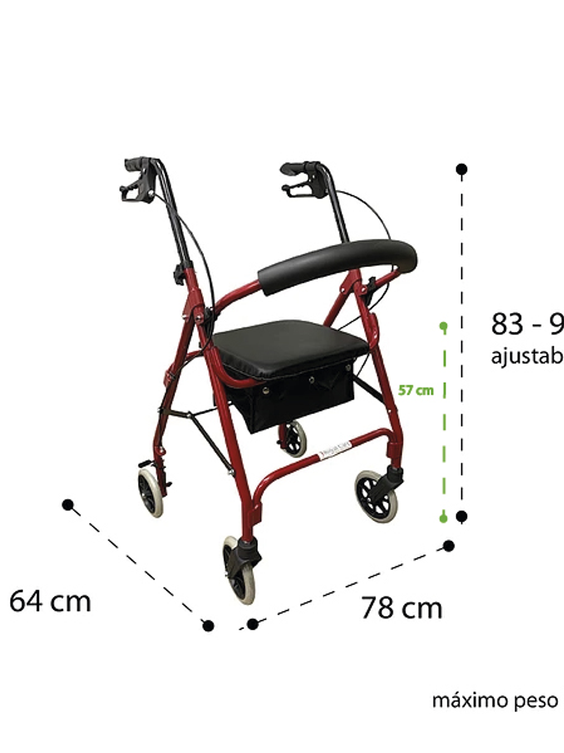 Andador de aluminio ligero de alta resistencia Premium Care 2