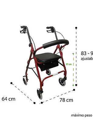 Andador de aluminio ligero de alta resistencia Premium Care
