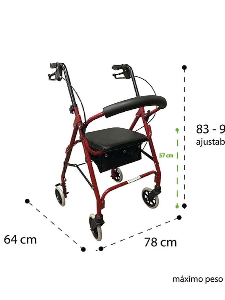 Andador de aluminio ligero de alta resistencia Premium Care 2