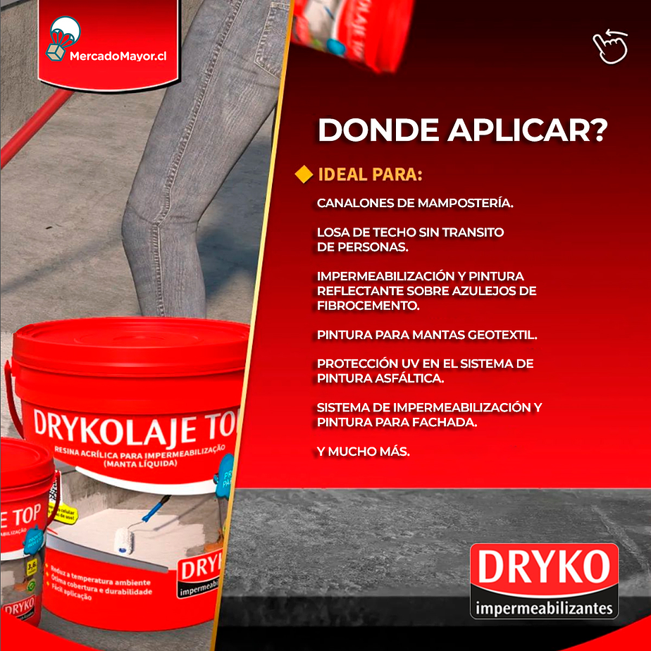 Manta líquida acrílica impermeabilizante Drykolaje Top  8
