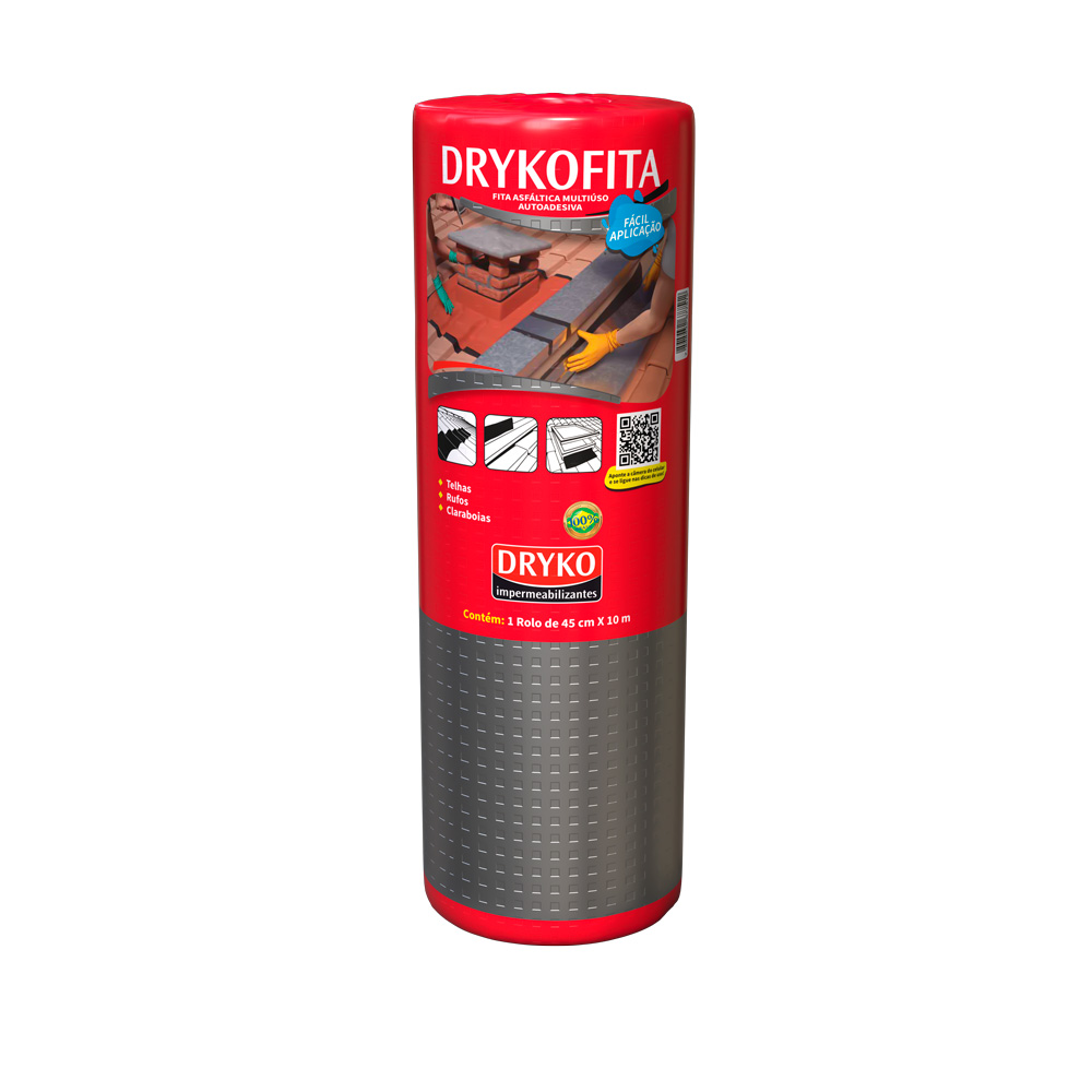 Cinta Asfáltica Adhesiva Multiuso y tapagoteras DRYKOFITA 45 cm x 10 mt - Aluminizada
