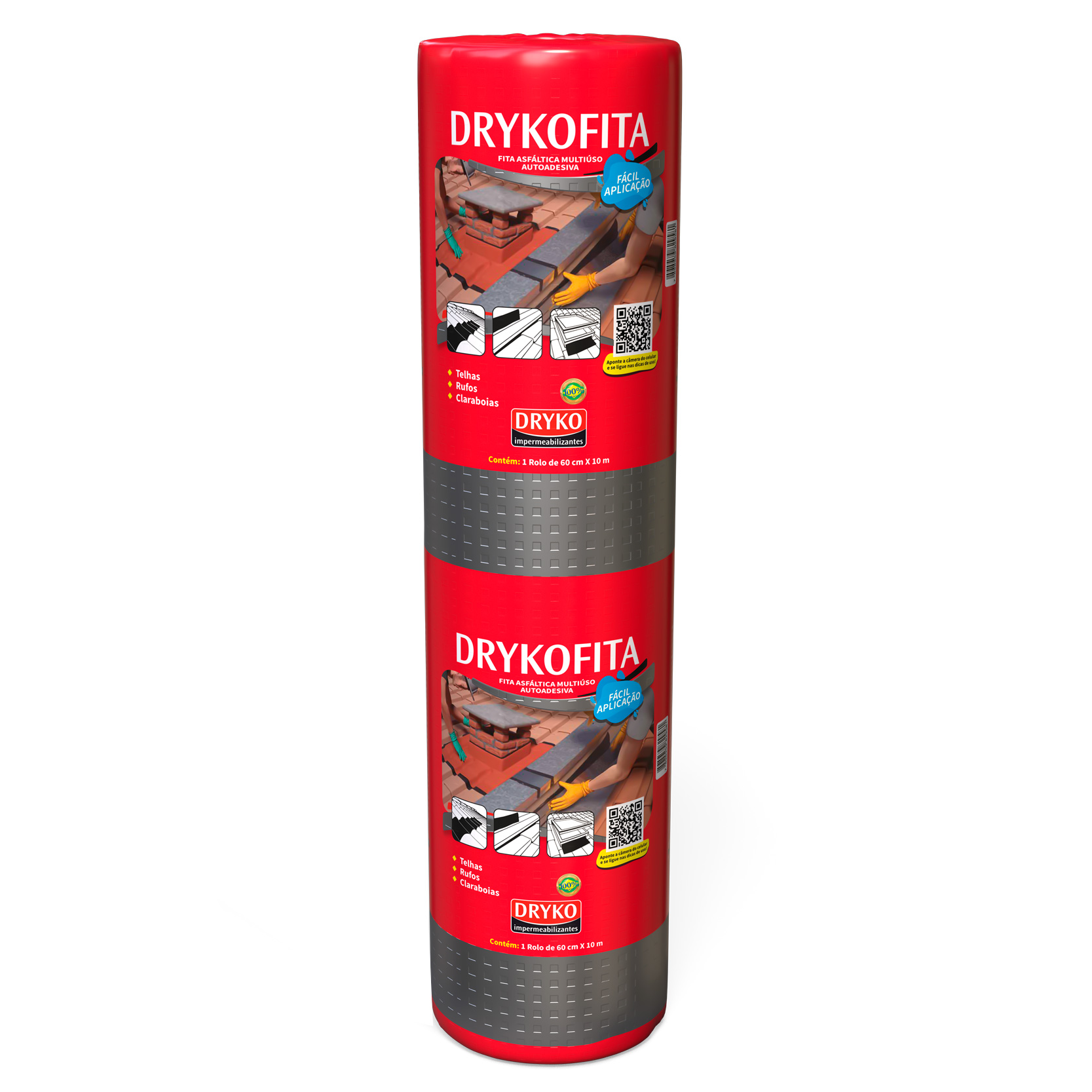 Cinta Asfáltica Adhesiva Multiuso y tapagoteras DRYKOFITA 60 cm x 10 mt - Aluminizada